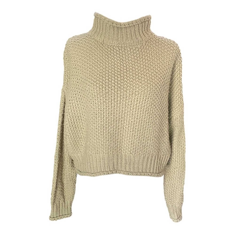 Elan Women's Beige Mock Turtleneck Chunky Knit Sweater Size S​